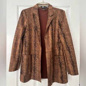 Brown Snake Print Blazer
